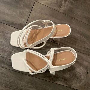 White Slingback Heel Sandals